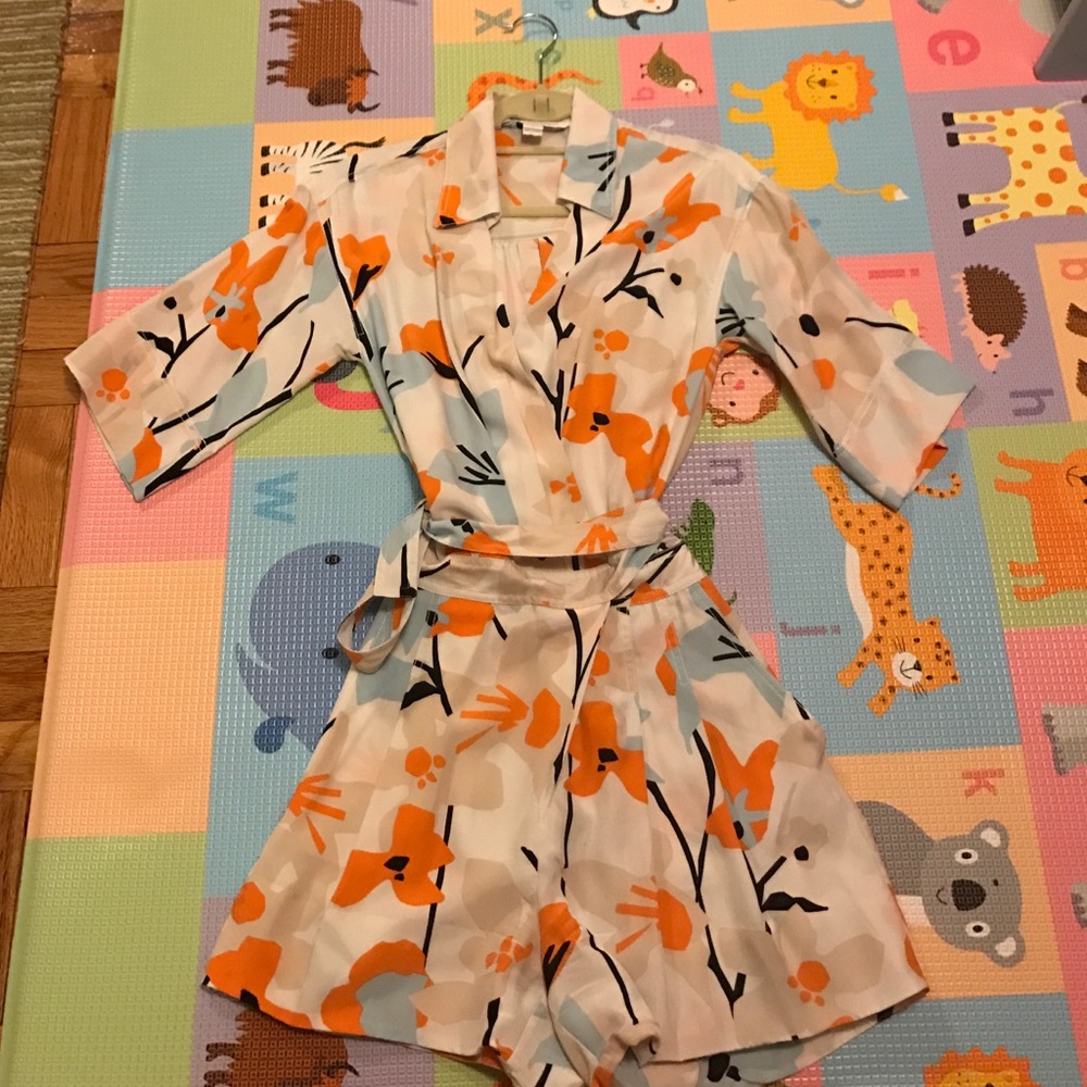 100% silk dressy romper for work.