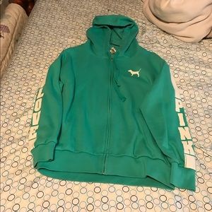 PINK Victoria Secret teal hoodie