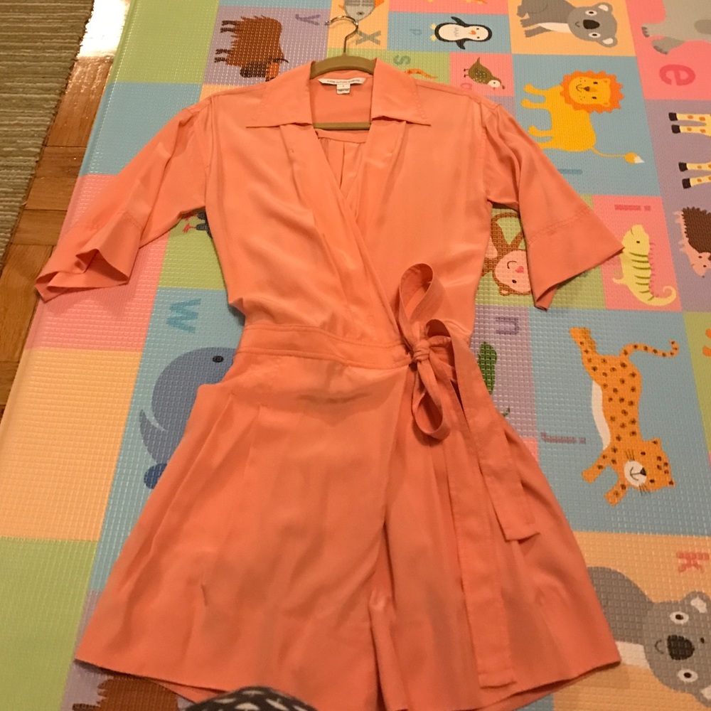 Diane von Furstenberg peach romper