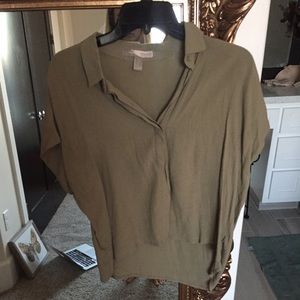 Olive green button up forever 21