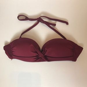 h&m maroon bikini/bandeau top