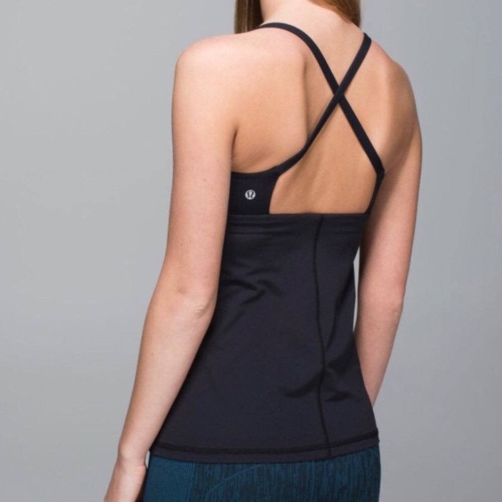 Lululemon black cross cross tank