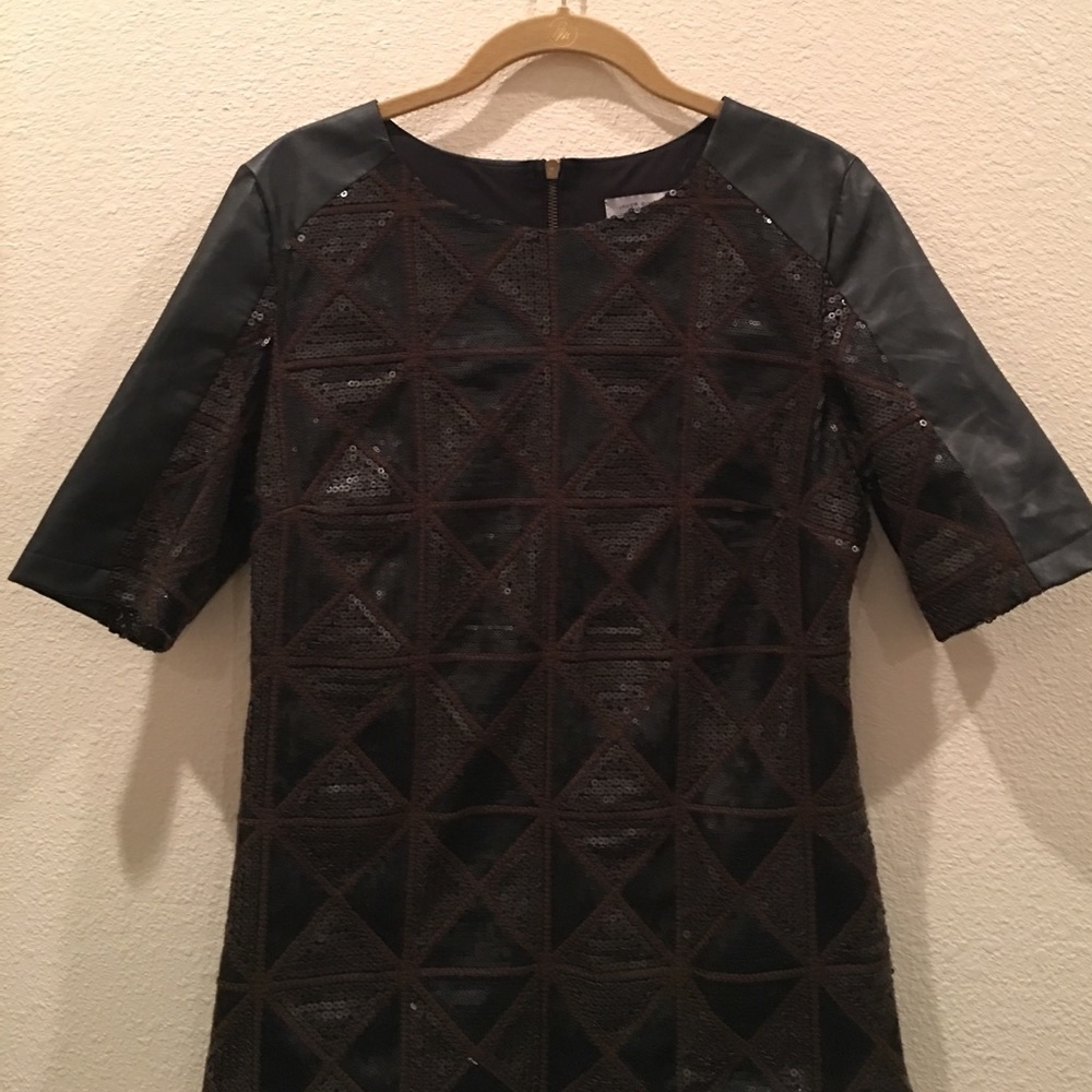Brown Black Leather Blouse