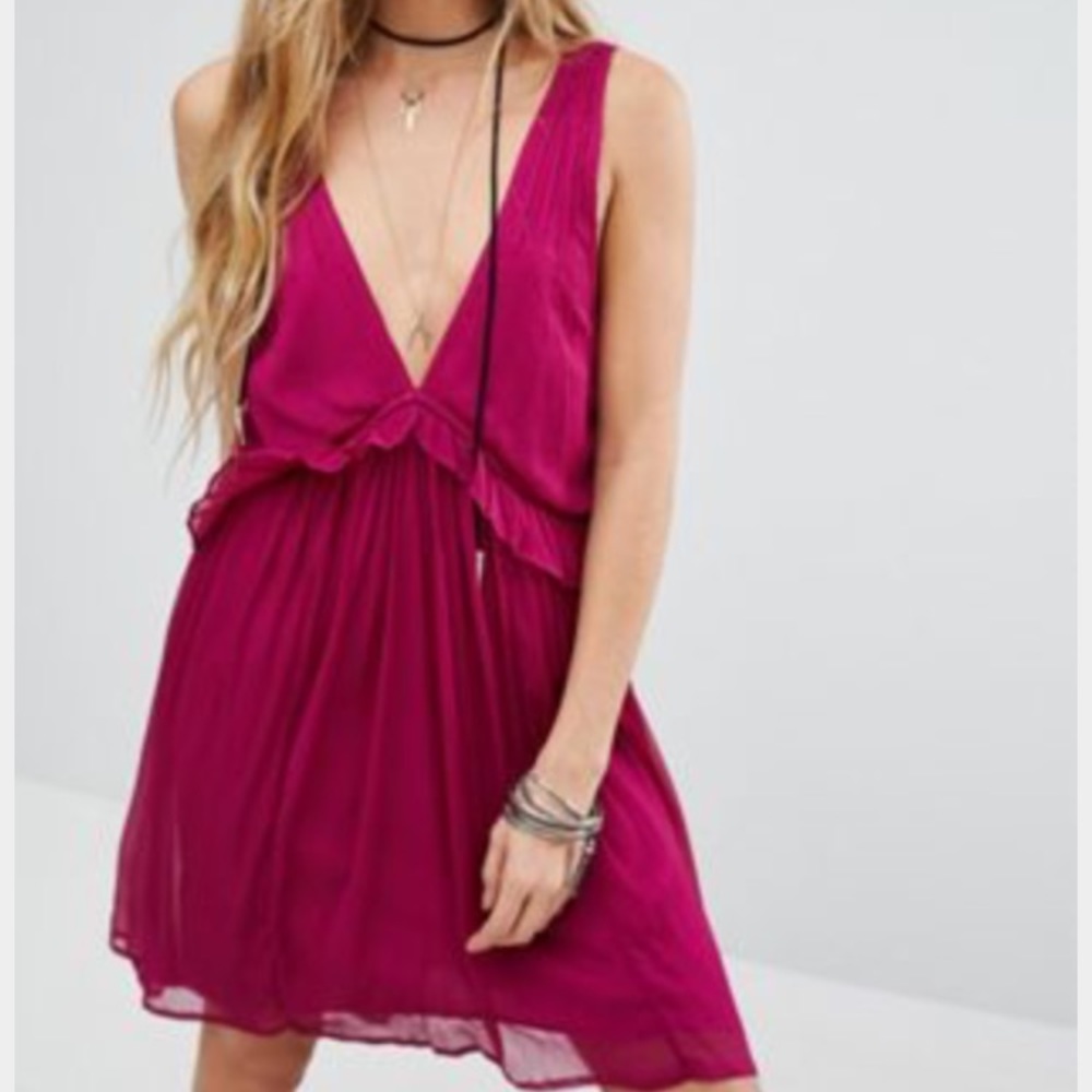 Free People Rio Grande Skater Dress-Dahlia color
