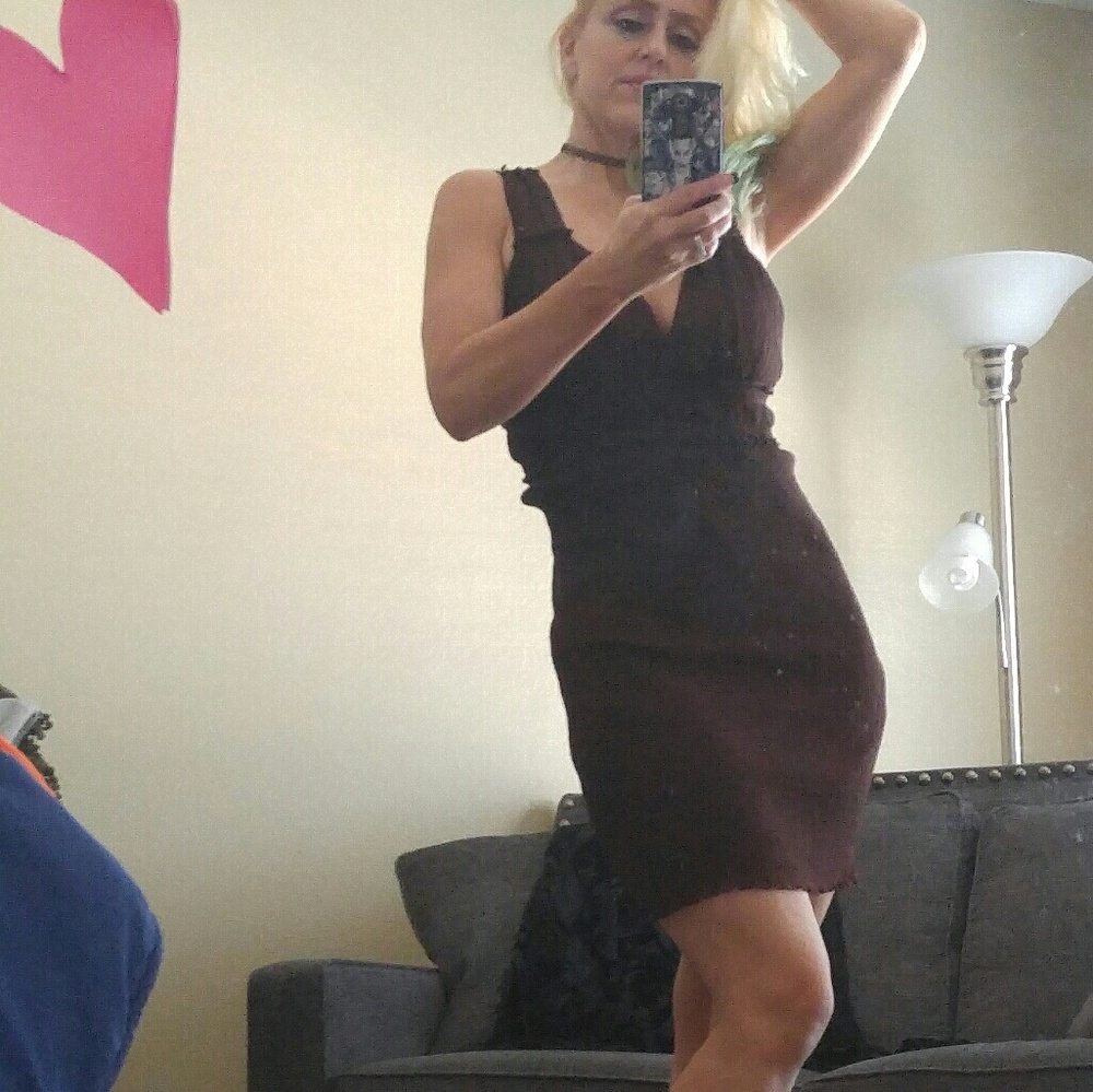 Short dark brown dress