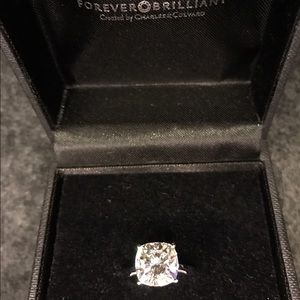 4.20ct Forever Brilliant Moissanite Cushion Ring