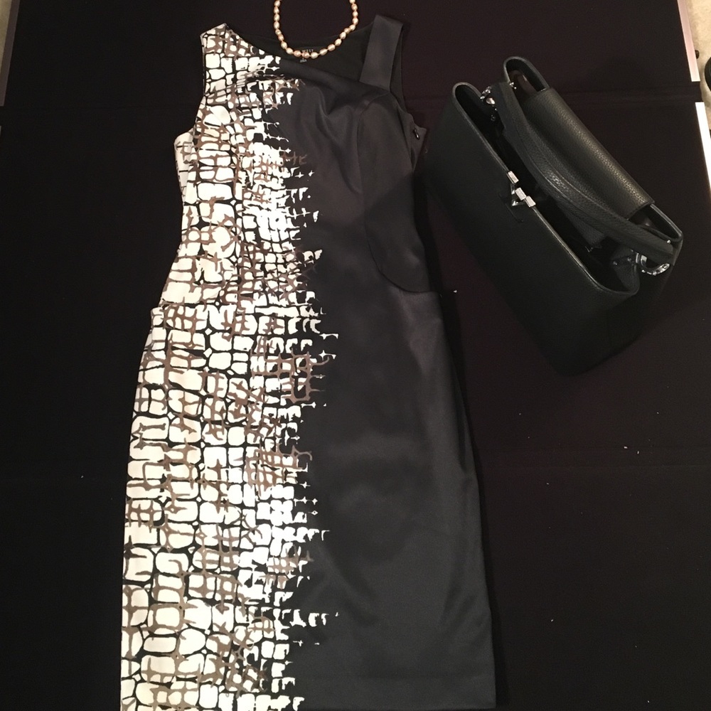 Nine West Asymmetric Neck w\Pockets Sheath Dress 2