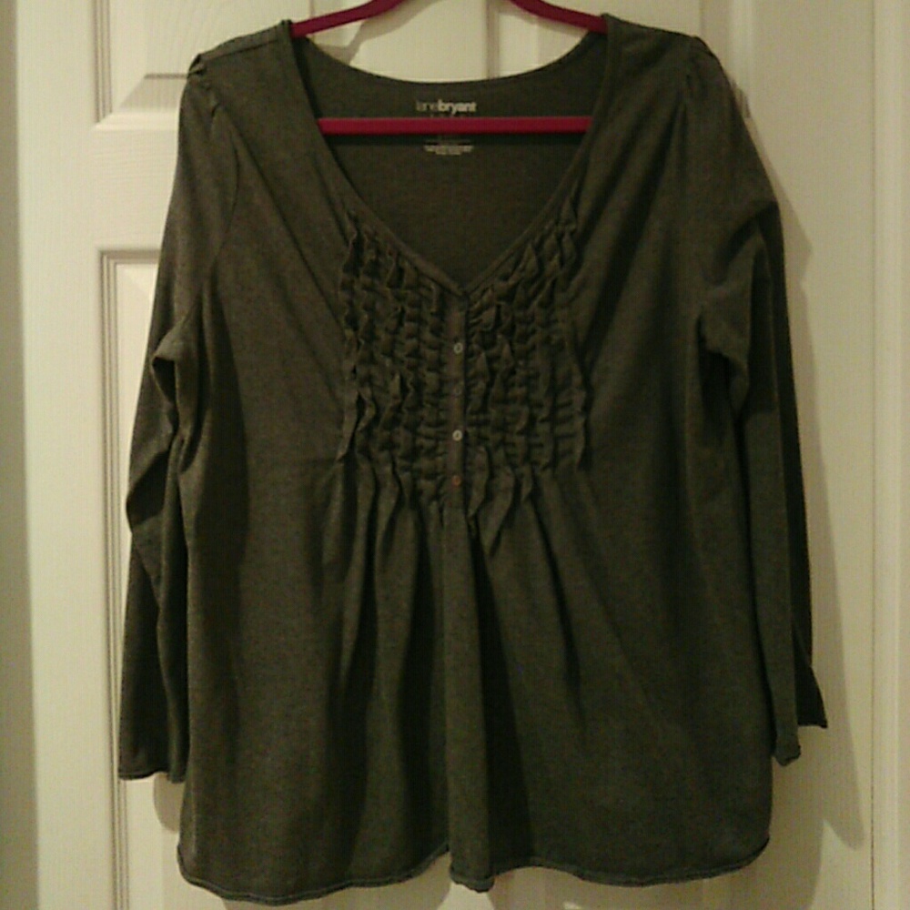 Lane Bryant Top Relaxed Fit 14/16 Gray