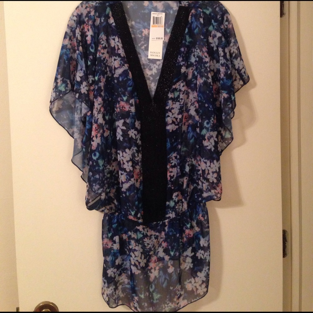 NWT Badgley Mischka beaded coverup!