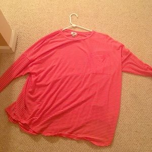 Orange white striped shirt