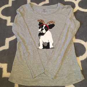 **3 for 10** NWOT sequined pup long sleeve shirt