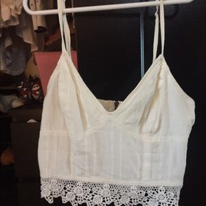 White lace crop top