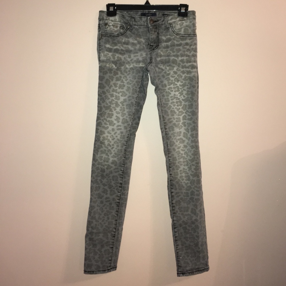 Jessica Simpson leopard gray jeans