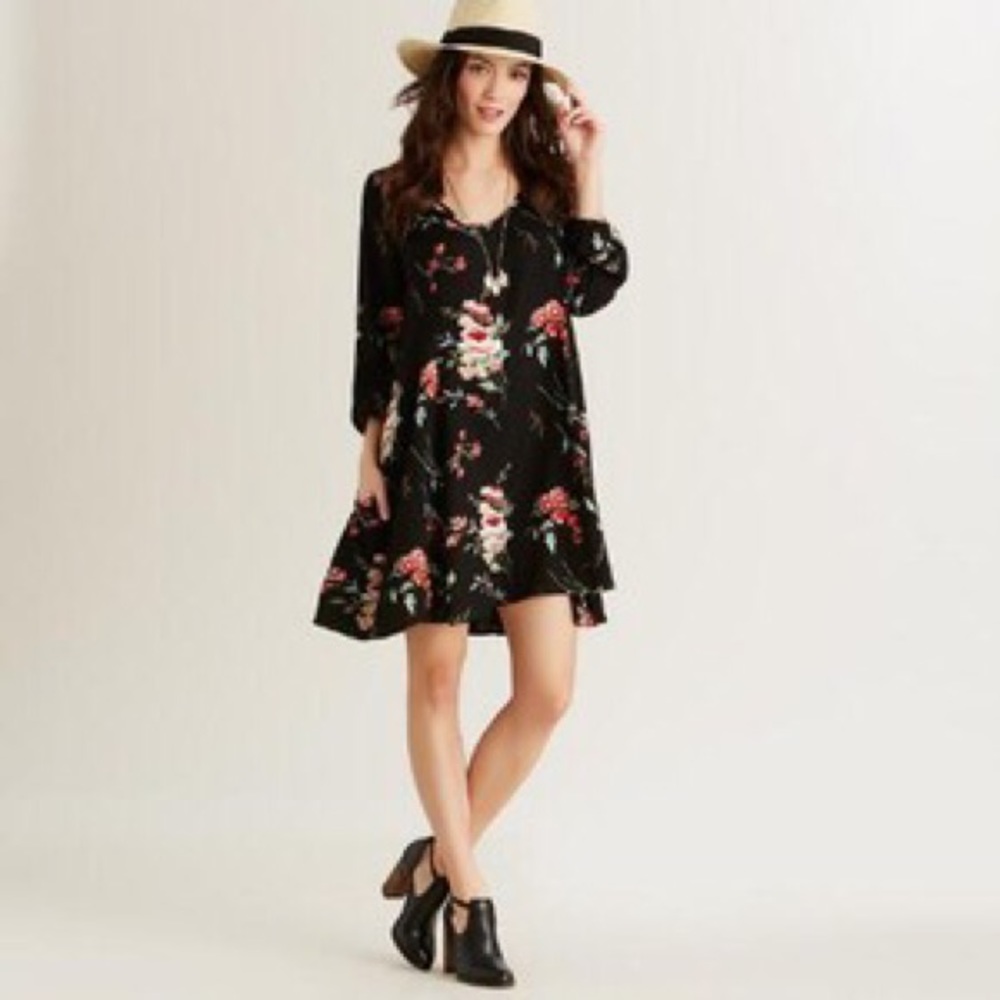 Lightweight black floral dress