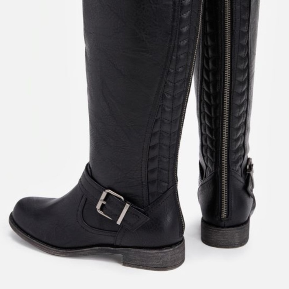 Just Fab black wide calf boots