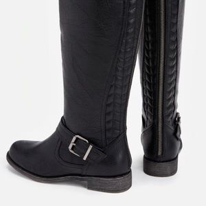 Just Fab black wide calf boots