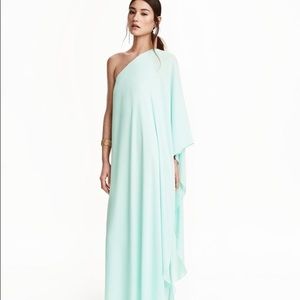 Mint one shoulder maxi dress