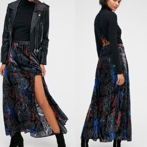 Free people velvet burn out skirt
