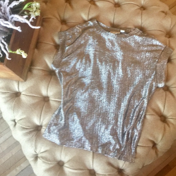 R D Style Shimmering Silver Blouse - Picture 2 of 5