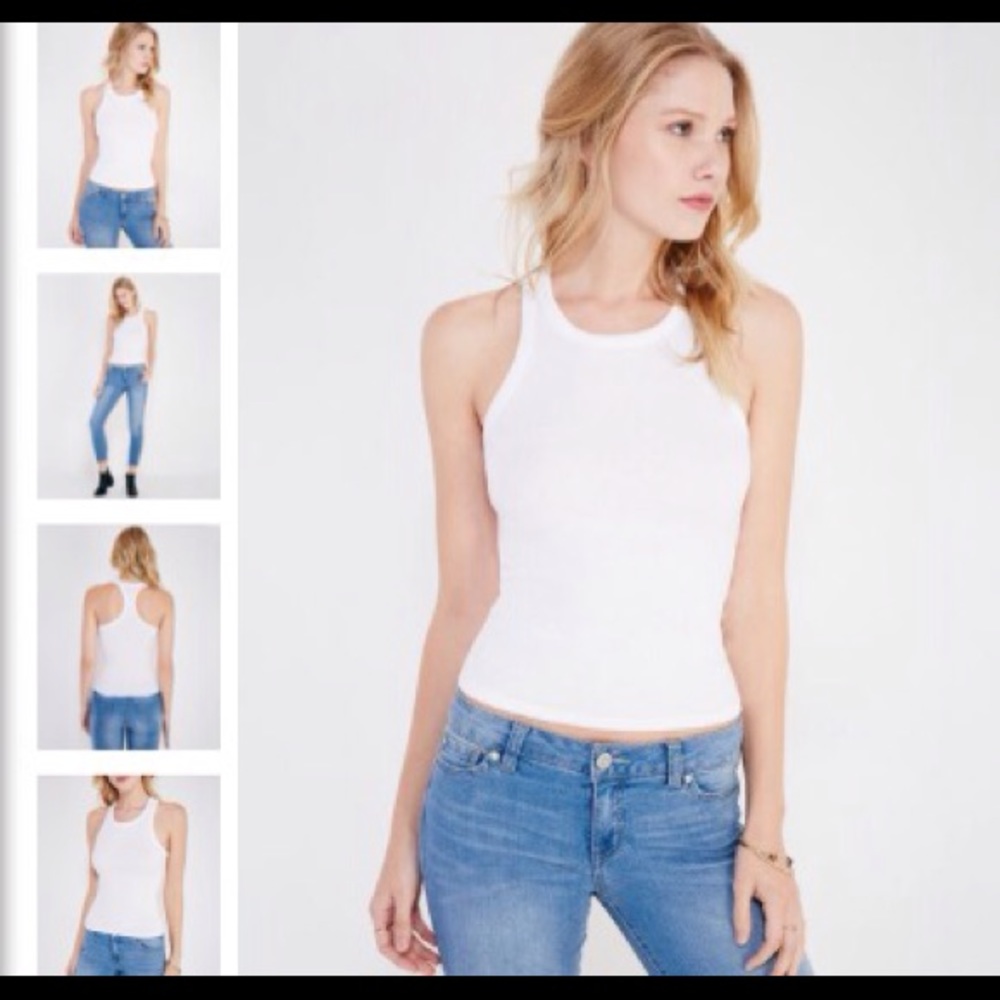 WHITE RACERBACK TANK