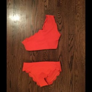 Never Worn Scalloped One Shoulder Bikini