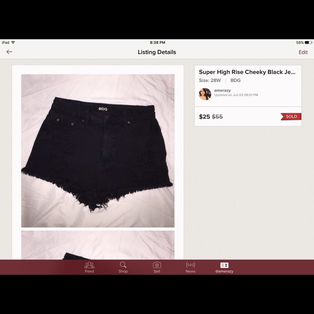 Black shorts for Lazers16