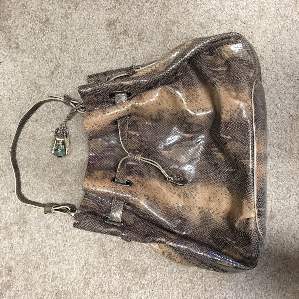 Cole Haan Two-Tone Snakeskin Leather Purse