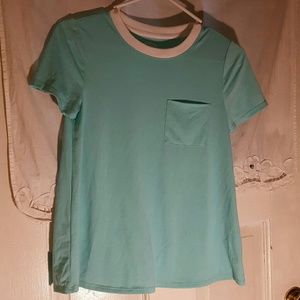 Sea form green with white collar and pocket