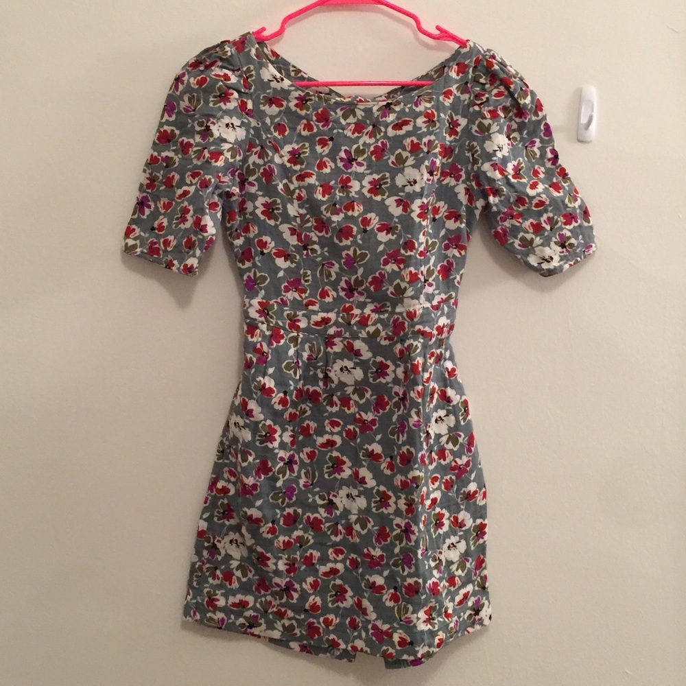 Ark & Co Green Cut Out Slit Floral Dress