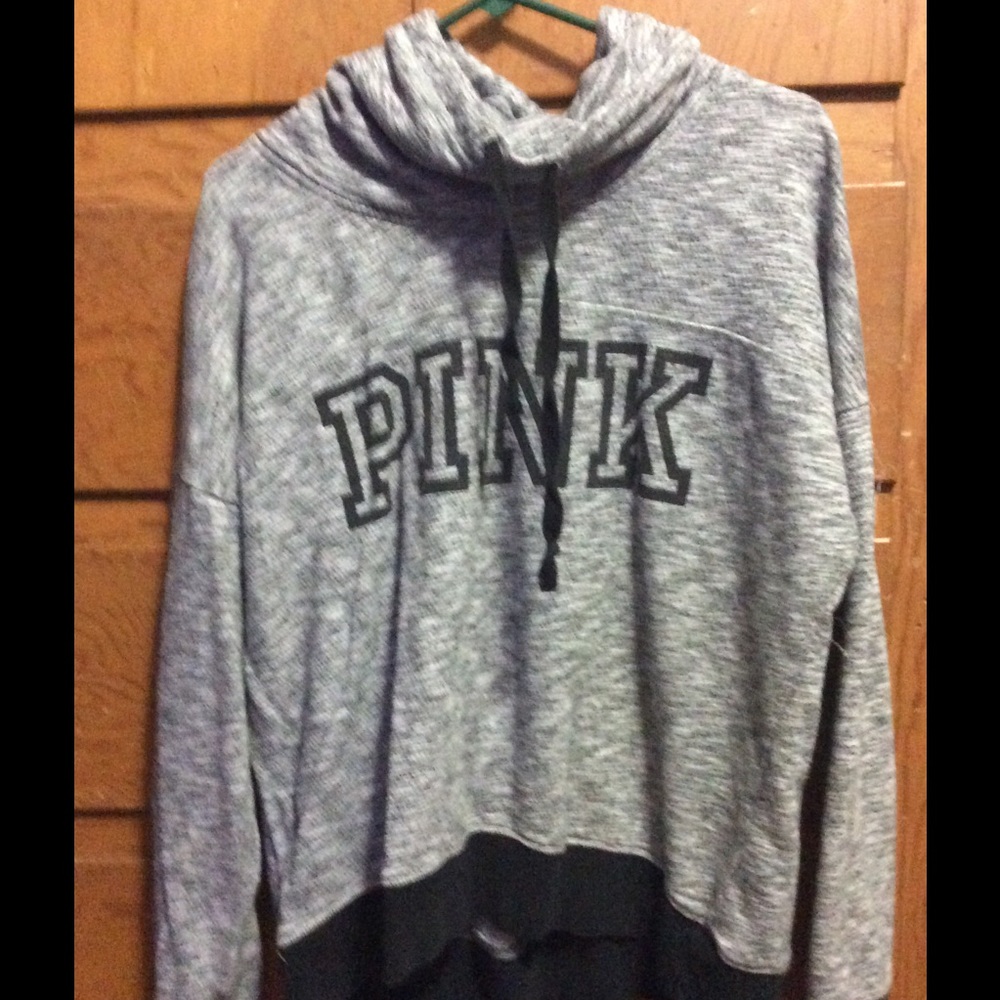 PINK Grey  pullover hoodie