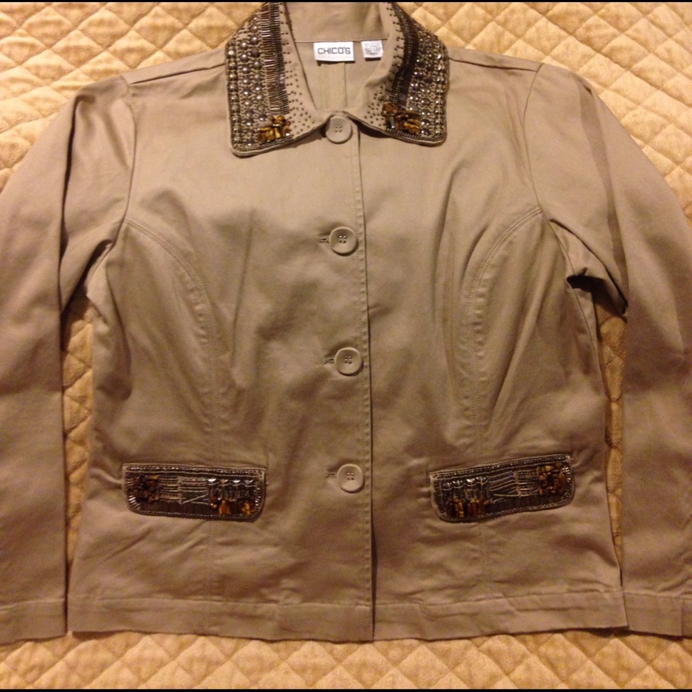 Chicos Bead Embellished Jacket With FREE Top