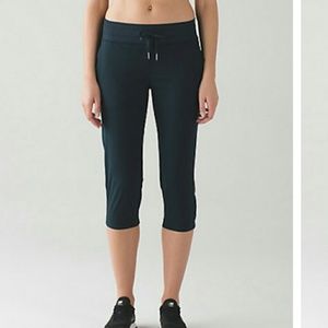 Lululemon Nocturnal Teal Dance Studio Crops II