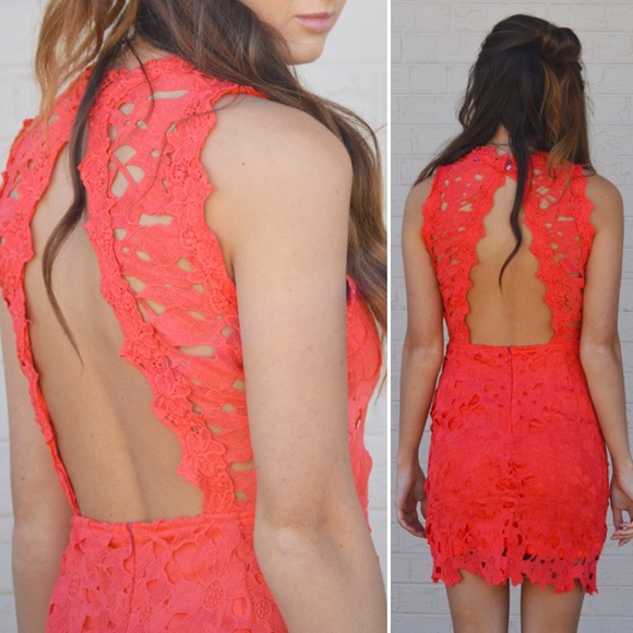 Boutique Your Desire Red Lace Sleeveless Dress - Picture 3 of 3