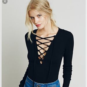 Free People lace up layering top Free People lace up layering top