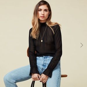 Reformation Jenning top in Black.