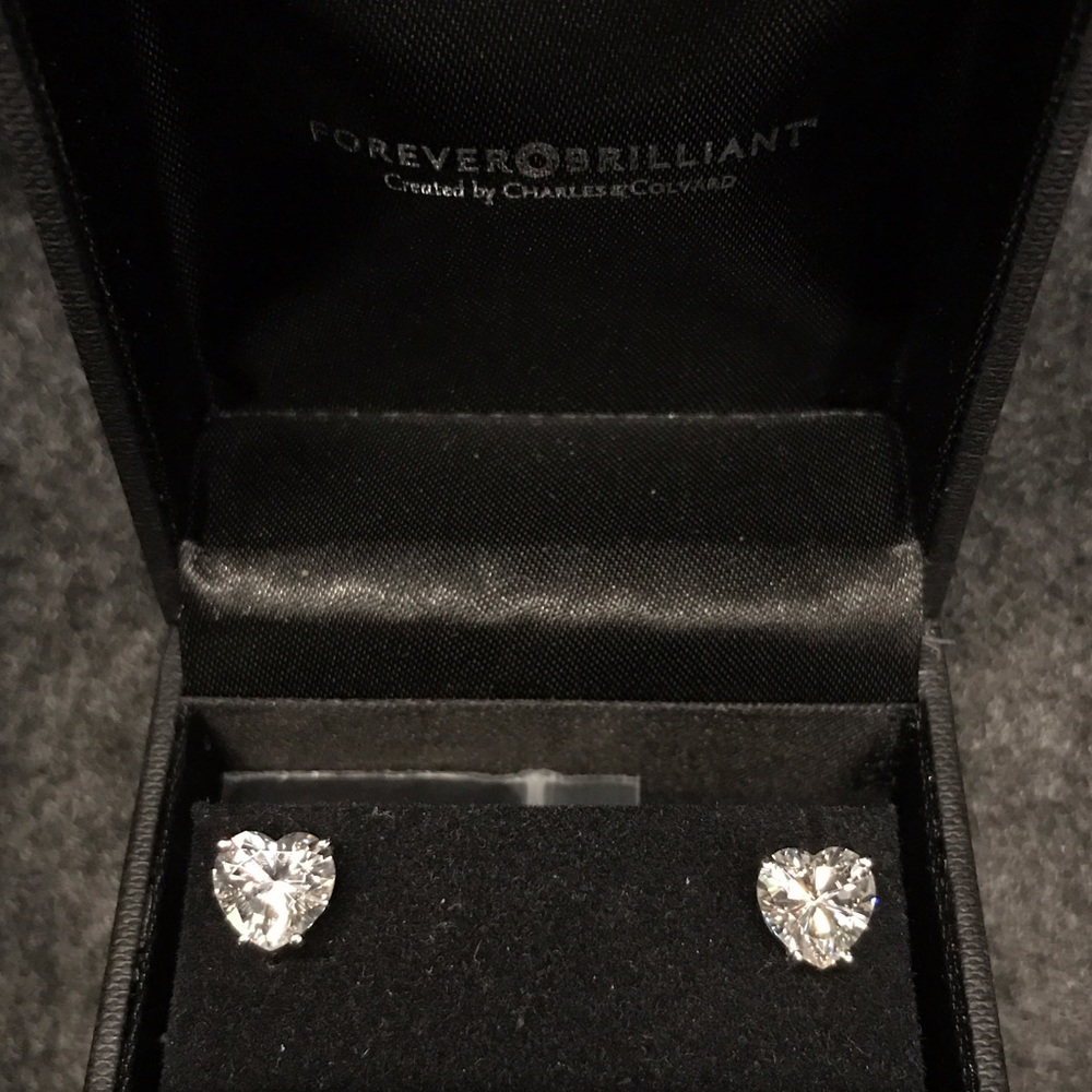3.60ct DEW Forever Brilliant Moissanite Heart Stud