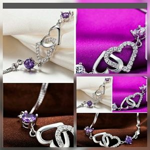 Beautiful purple and rhinestone bracelet