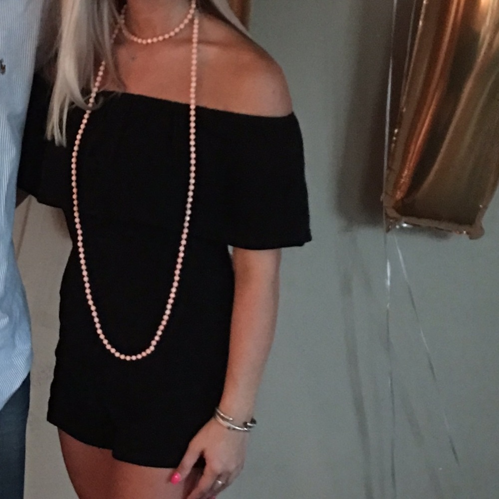 Black off the shoulder romper