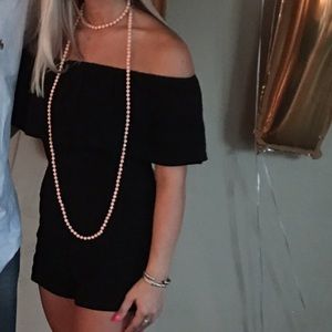 Black off the shoulder romper