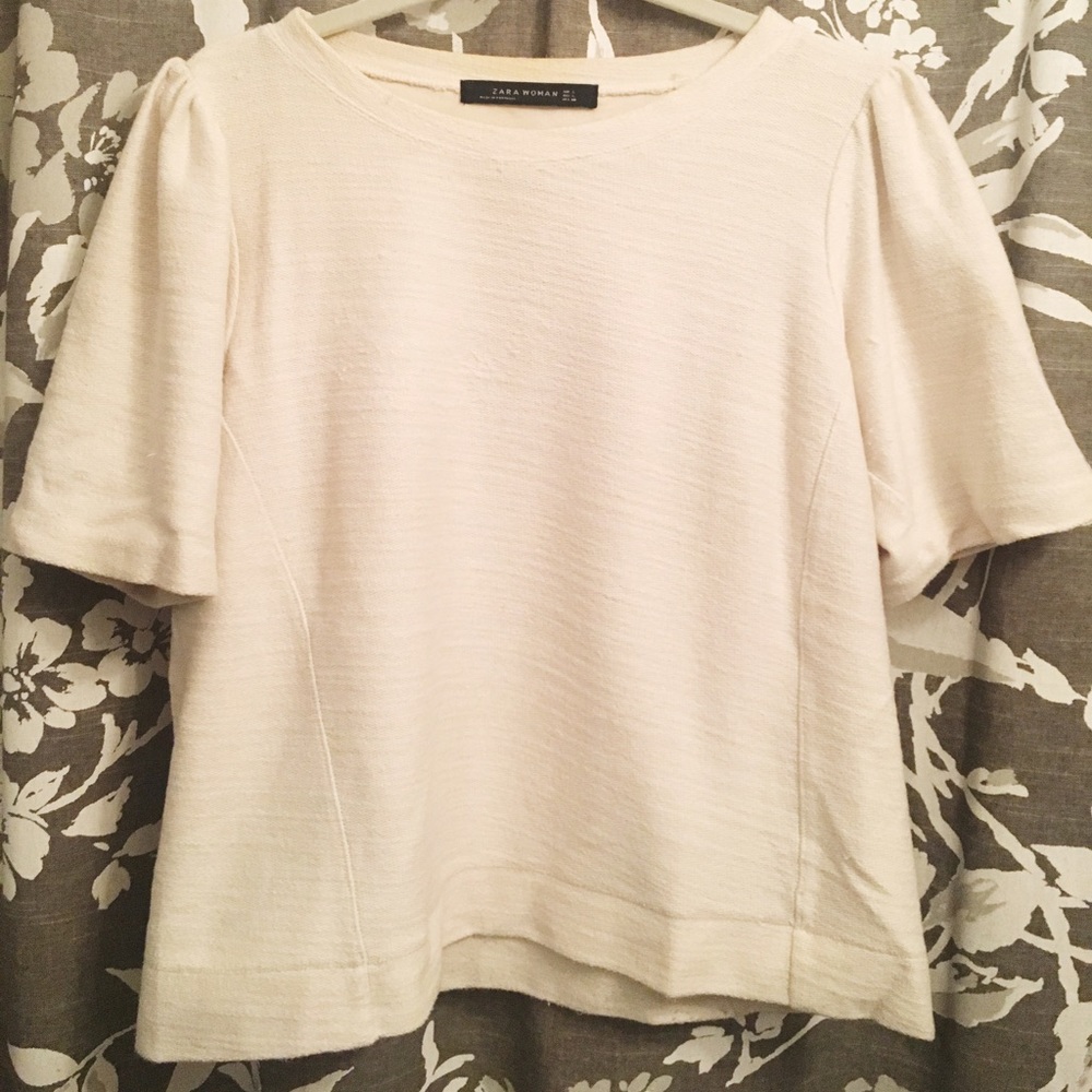 Zara Short Sleeved Cotton Blouse