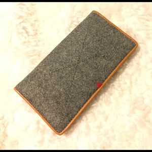Charcoal Wool/Felt and Vegan Leather Wallet