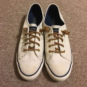 White Sperry sneakers