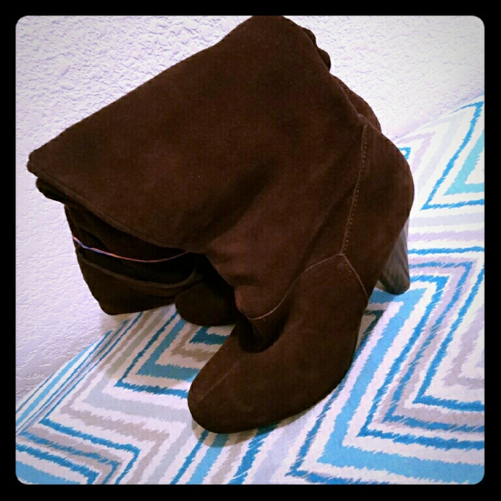 Chocolate Brown suede over the knee boot