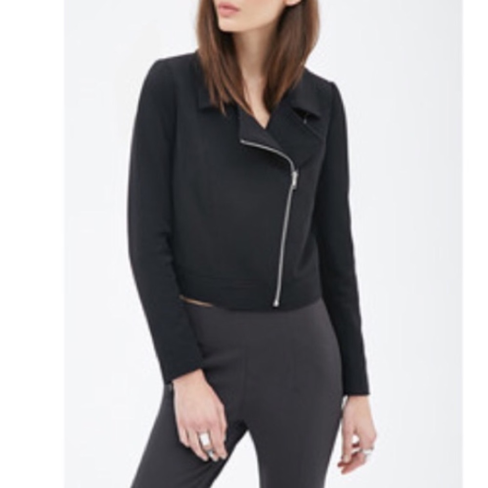 Waffle-Textured Moto Jacket