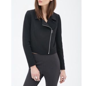 Waffle-Textured Moto Jacket