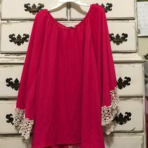 Pink high low shirt