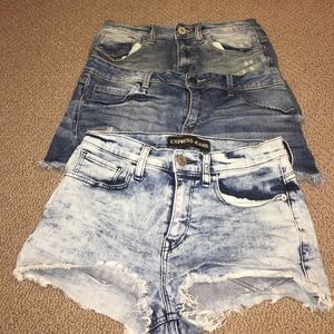 set of 3 jean shorts