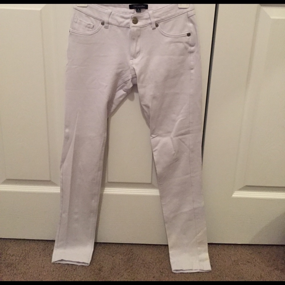 High waisted skinny white stretchy jeans!