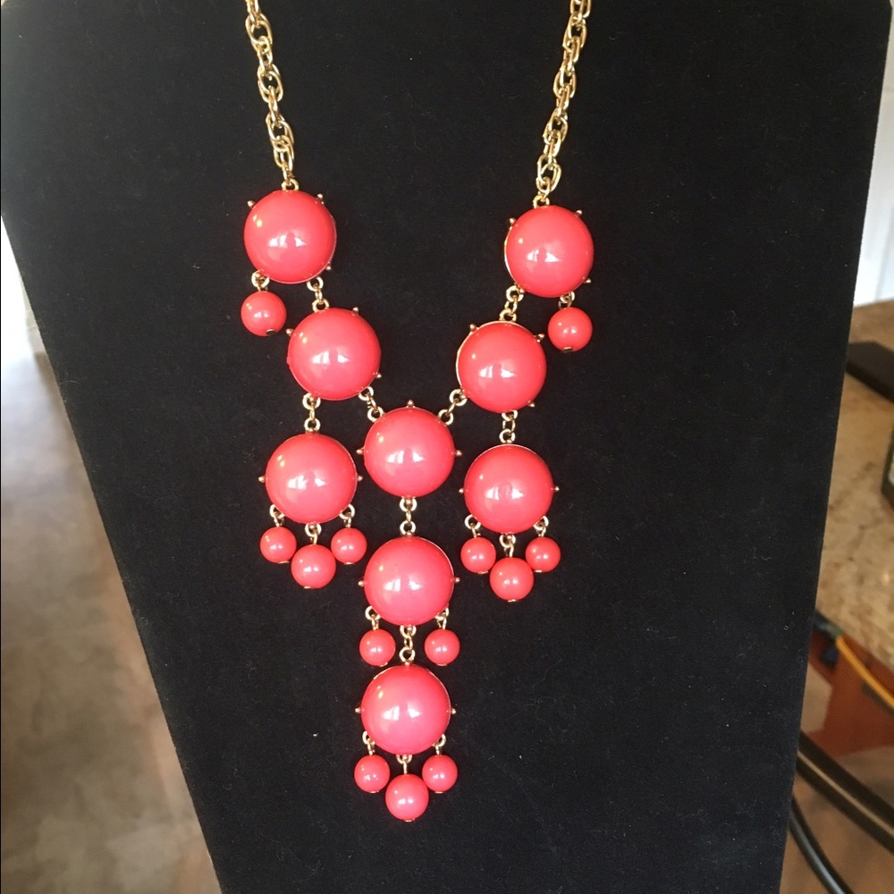 Bright Coral Statement Necklace