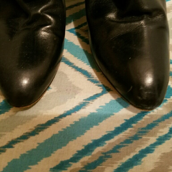 Navy Blue Vintage Leather boots - Picture 4 of 4